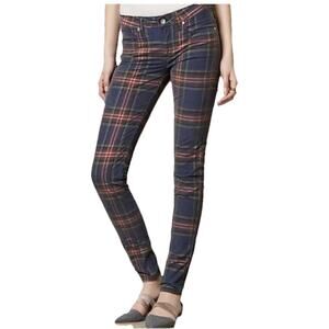 Anthropologie Levi’s Made & Crafted Skinny Plaid Check Corduroy Pants 28
